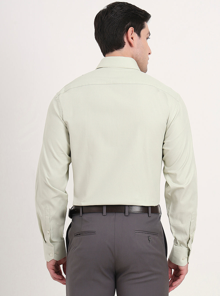 Pista Green Solid Regular Fit Formal Shirt | JadeBlue