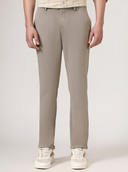 Brown Solid Venice Fit Casual Trouser | JadeBlue