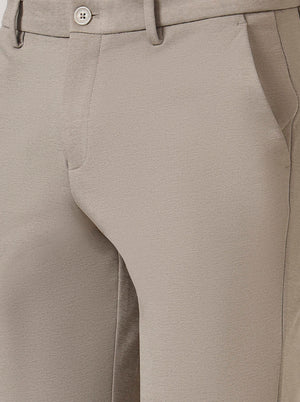 Brown Solid Venice Fit Casual Trouser | JadeBlue