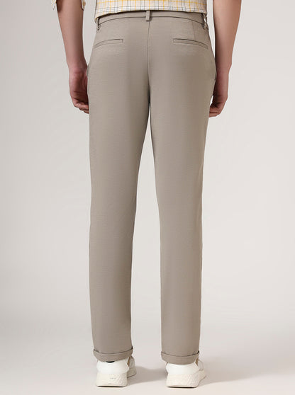 Brown Solid Venice Fit Casual Trouser | JadeBlue