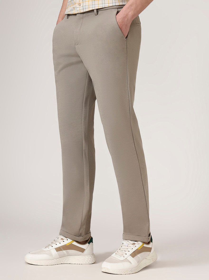 Brown Solid Venice Fit Casual Trouser | JadeBlue