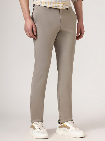 Brown Solid Venice Fit Casual Trouser | JadeBlue