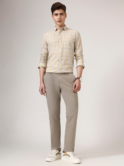 Brown Solid Venice Fit Casual Trouser | JadeBlue