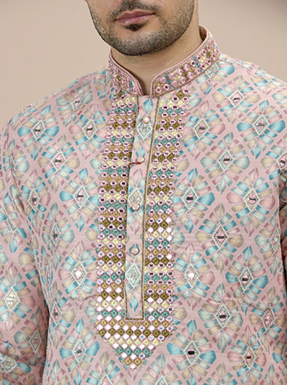 Pink Printed Kurta Pajama | Virasana