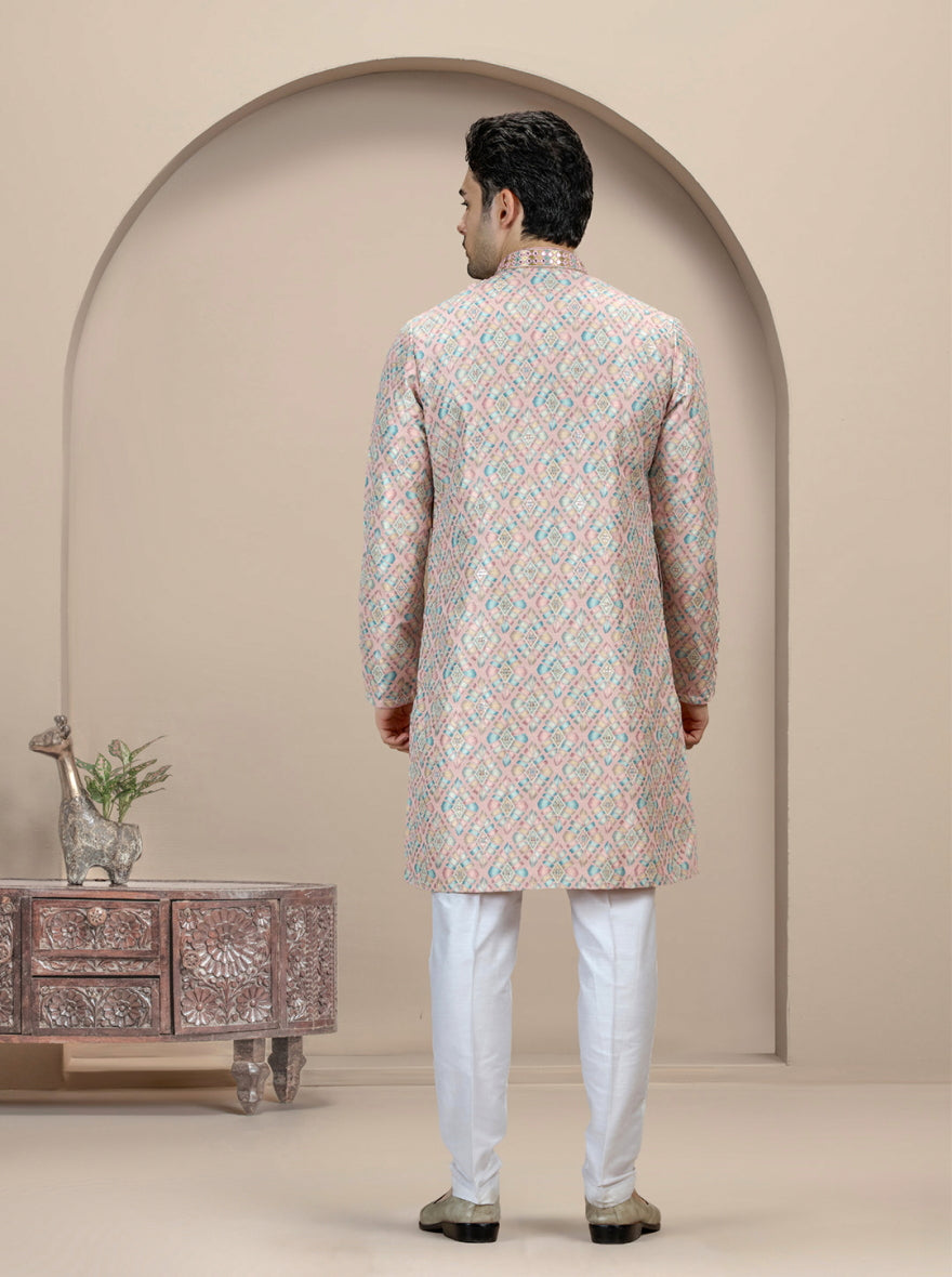 Pink Printed Kurta Pajama | Virasana