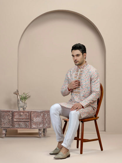 Pink Printed Kurta Pajama | Virasana