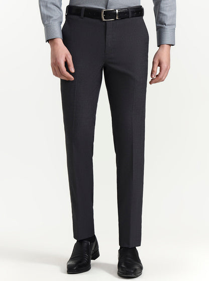Grey Solid Slim Fit Formal Trouser | JadeBlue Super Luxe