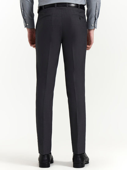 Grey Solid Slim Fit Formal Trouser | JadeBlue Super Luxe