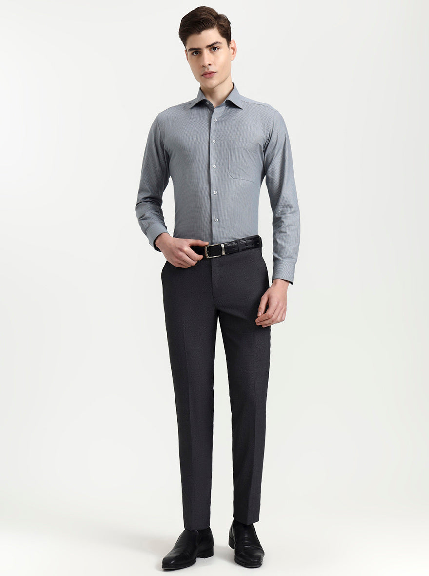 Grey Solid Slim Fit Formal Trouser | JadeBlue Super Luxe