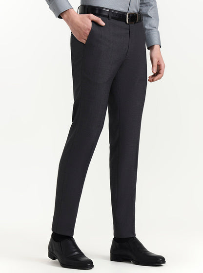 Grey Solid Slim Fit Formal Trouser | JadeBlue Super Luxe