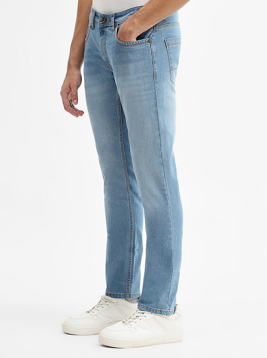 River Indigo Blue Solid Narrow Fit Jeans | Greenfibre