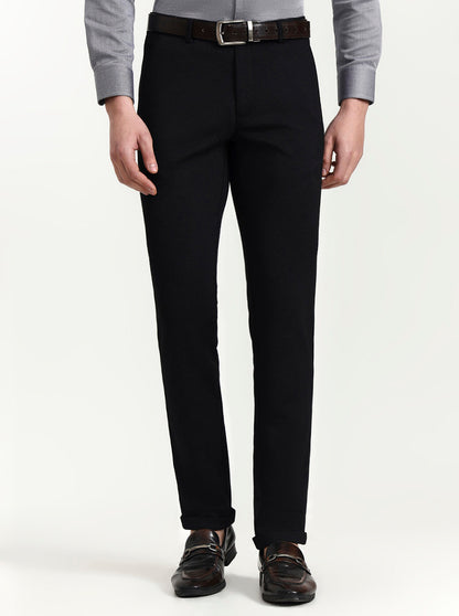 Black Solid Slim Fit Club Wear Trouser | Wyre