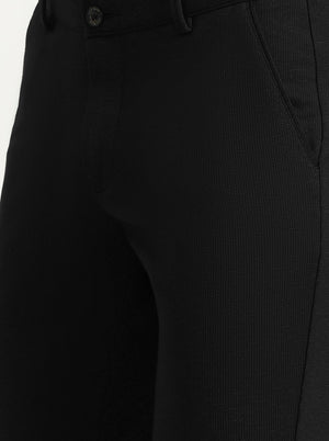 Black Solid Slim Fit Club Wear Trouser | Wyre