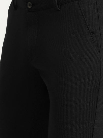 Black Solid Slim Fit Club Wear Trouser | Wyre
