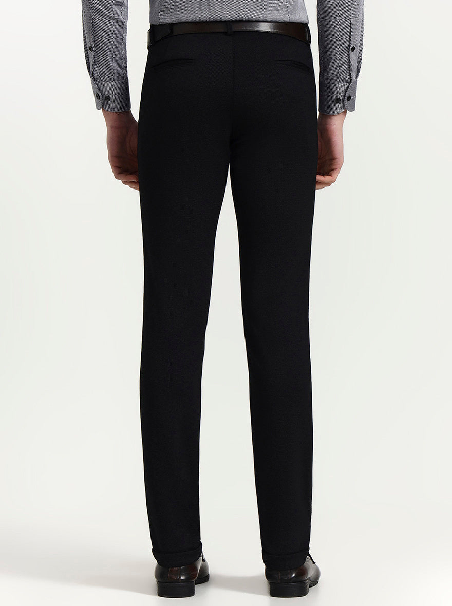 Black Solid Slim Fit Club Wear Trouser | Wyre