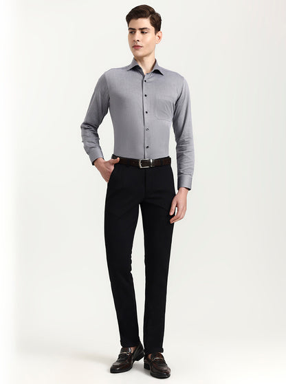 Black Solid Slim Fit Club Wear Trouser | Wyre