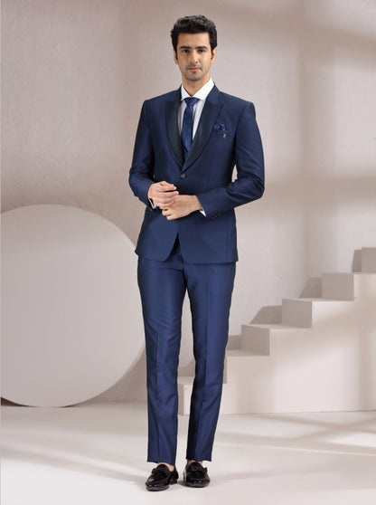 Navy Blue Solid Suit | JadeBlue