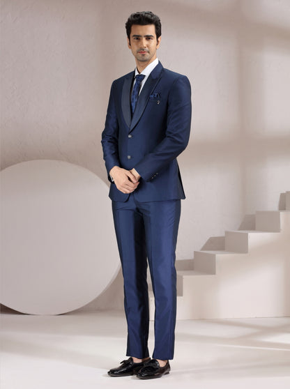 Navy Blue Solid Suit | JadeBlue