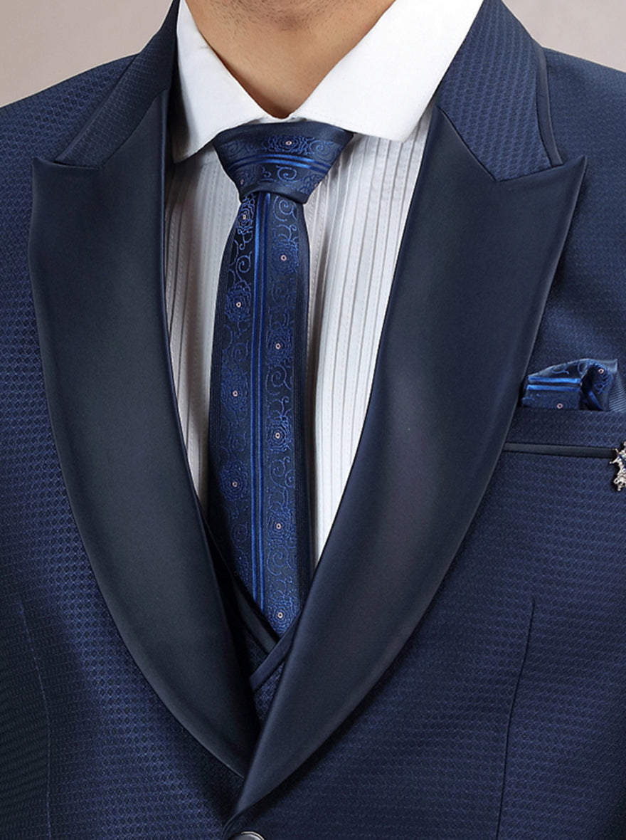 Navy Blue Solid Suit | JadeBlue