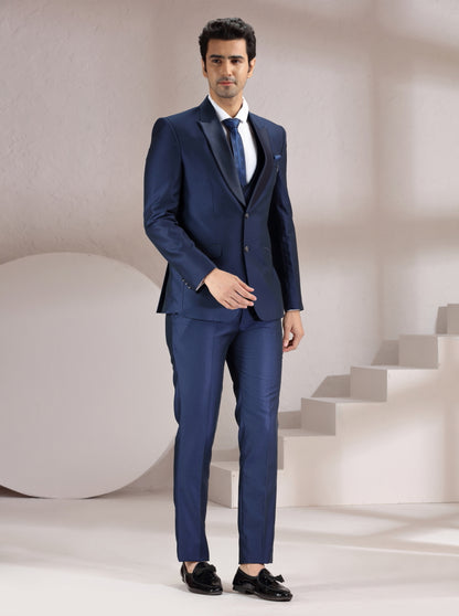 Navy Blue Solid Suit | JadeBlue