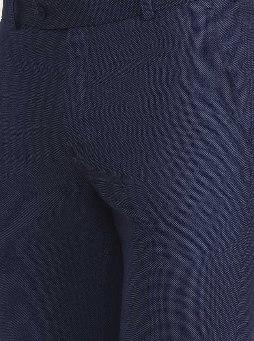 Royal Blue Solid Slim Fit Formal Trouser | JadeBlue Super Luxe