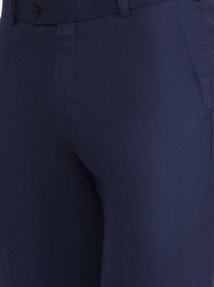 Royal Blue Solid Slim Fit Formal Trouser | JadeBlue Super Luxe