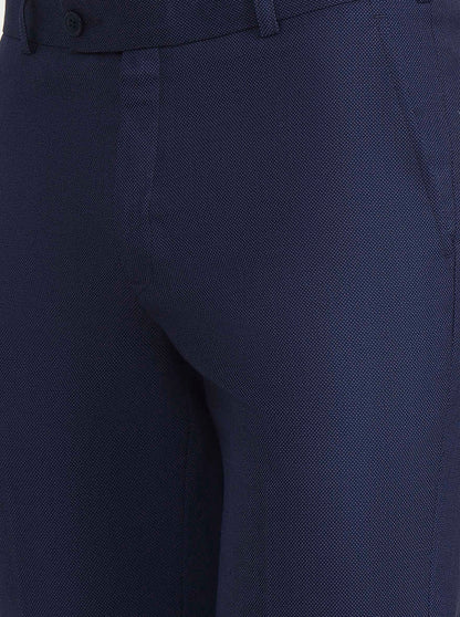 Royal Blue Solid Slim Fit Formal Trouser | JadeBlue Super Luxe