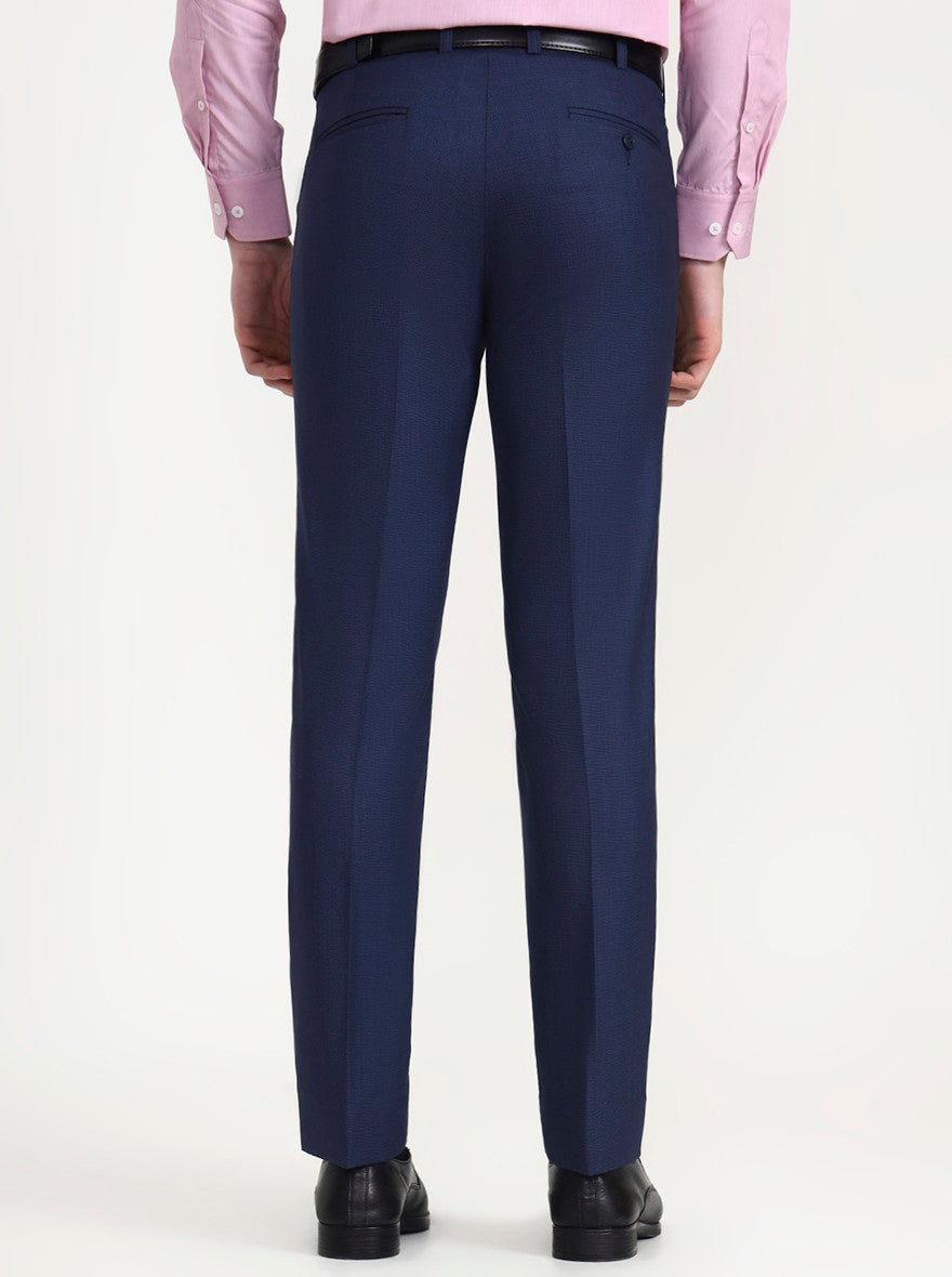 Royal Blue Solid Slim Fit Formal Trouser | JadeBlue Super Luxe