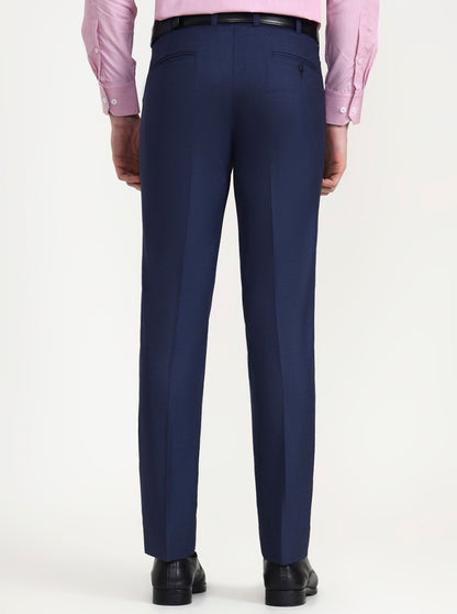 Royal Blue Solid Slim Fit Formal Trouser | JadeBlue Super Luxe