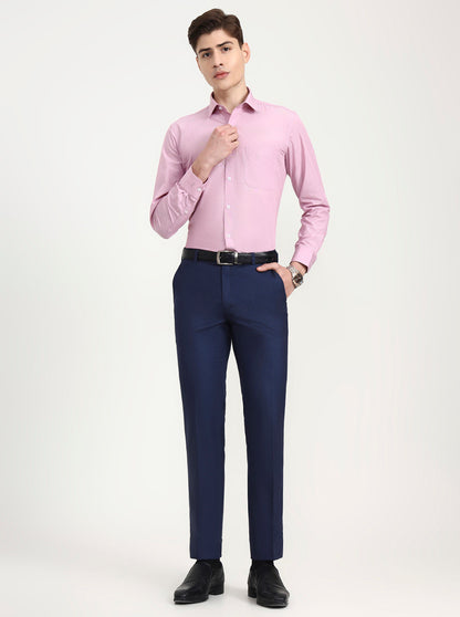 Royal Blue Solid Slim Fit Formal Trouser | JadeBlue Super Luxe