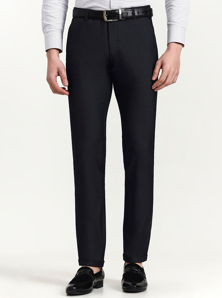 Blue Solid Slim Fit Club Wear Trouser | Wyre