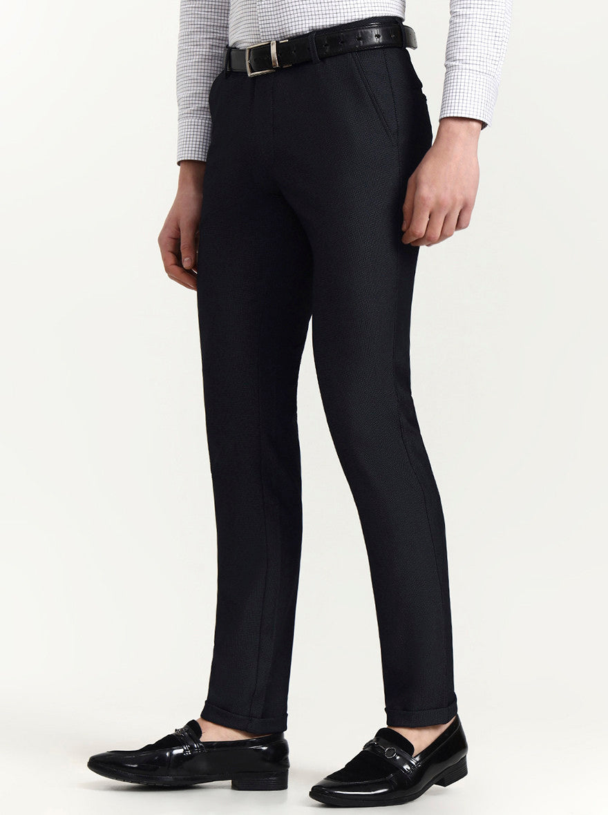 Blue Solid Slim Fit Club Wear Trouser | Wyre