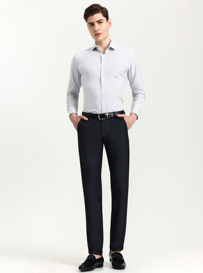 Blue Solid Slim Fit Club Wear Trouser | Wyre