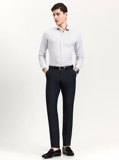 Blue Solid Slim Fit Club Wear Trouser | Wyre