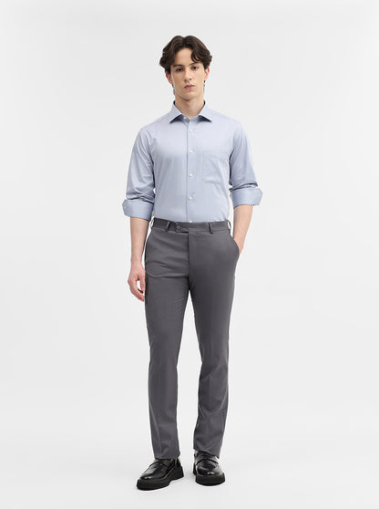 Grey Checked Slim Fit Formal Shirt | JadeBlue Super Luxe