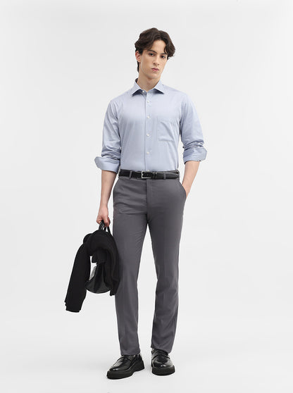 Grey Checked Slim Fit Formal Shirt | JadeBlue Super Luxe