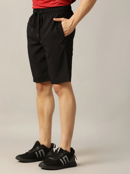 Black Solid Slim Fit Shorts | Jade Play