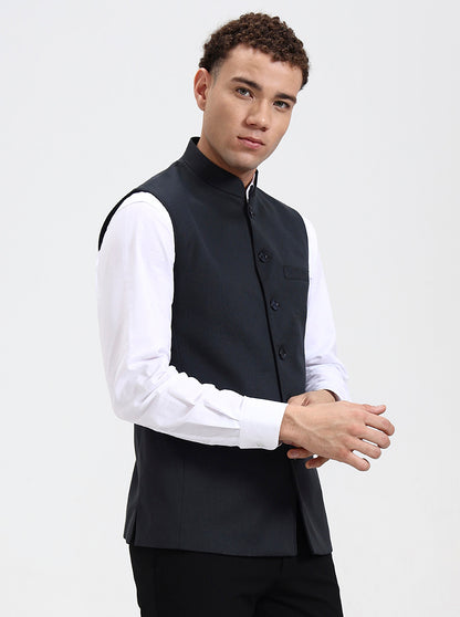 Grey Solid Regular Fit Modi Jacket | JadeBlue