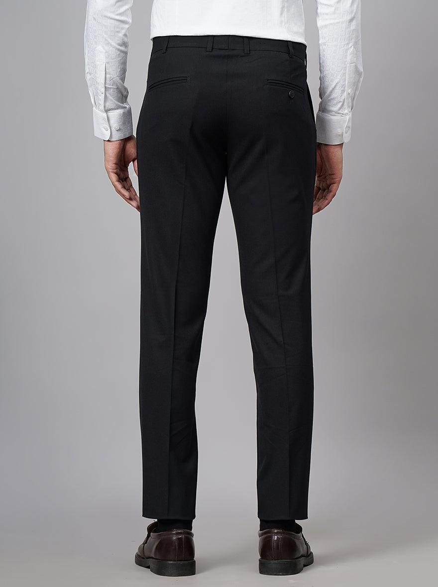 Coffee Brown Solid Slim Fit Formal Trouser | Metal