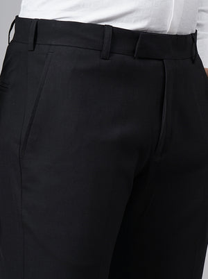 Coffee Brown Solid Slim Fit Formal Trouser | Metal