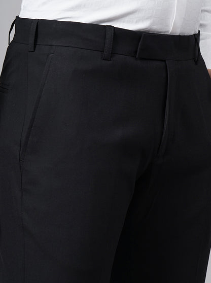 Coffee Brown Solid Slim Fit Formal Trouser | Metal