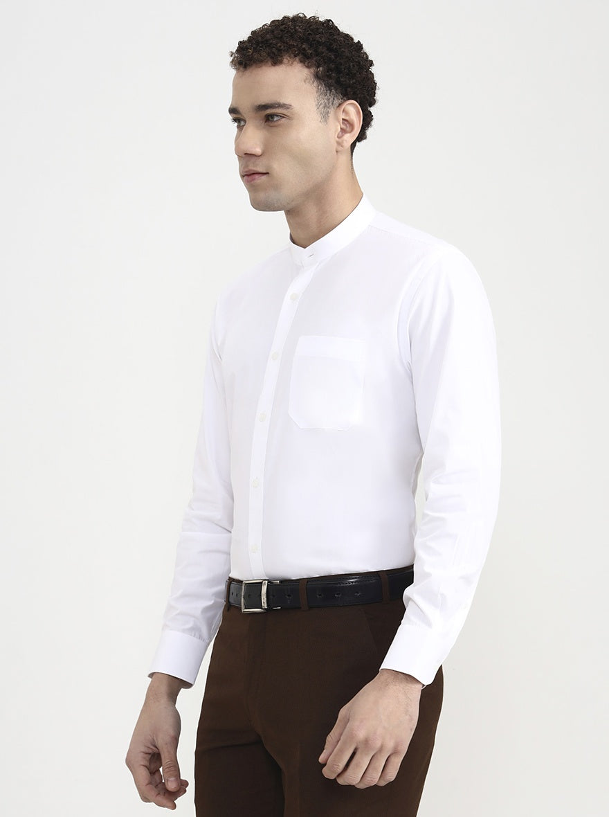 White Solid Regular Fit Formal Shirt | JadeBlue