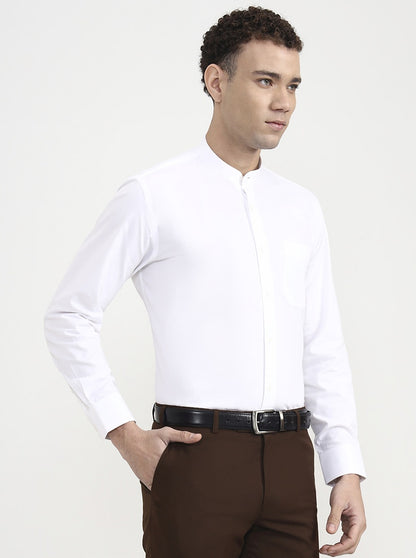 White Solid Regular Fit Formal Shirt | JadeBlue