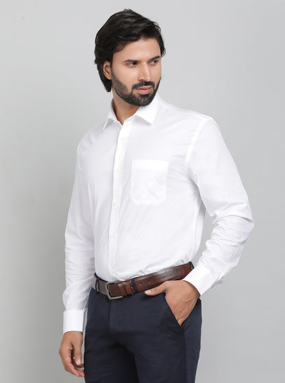White Solid Regular Fit Formal Shirt | JadeBlue