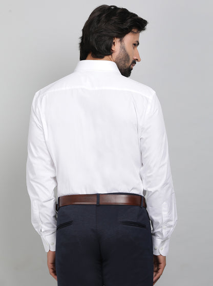 White Solid Regular Fit Formal Shirt | JadeBlue