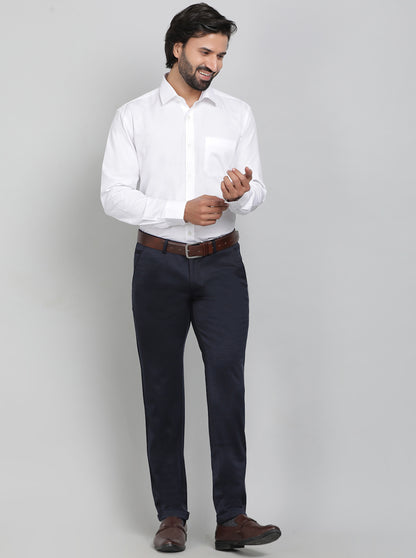 White Solid Regular Fit Formal Shirt | JadeBlue