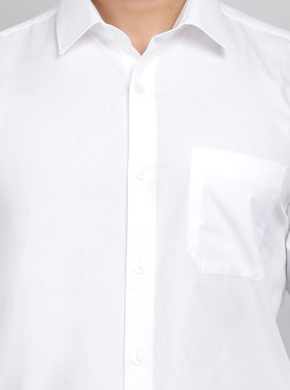 White Solid Regular Fit Formal Shirt | JadeBlue