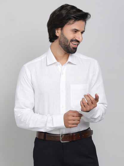 White Solid Regular Fit Formal Shirt | JadeBlue