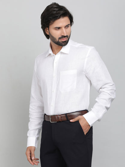 White Solid Regular Fit Formal Shirt | JadeBlue