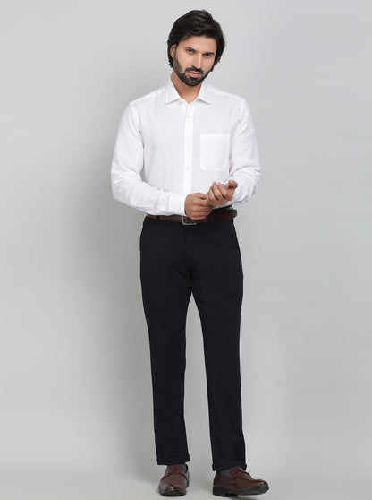 White Solid Regular Fit Formal Shirt | JadeBlue